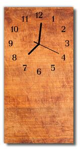 Zegar Szklany Pionowy Deski drewniane brązowy