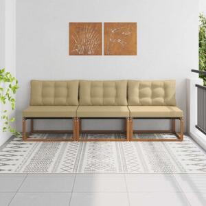 Zestaw mebli ogrodowych z drewna akacjowego z komfortowymi poduszkami w stylu minimalistycznym