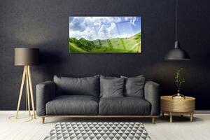 Obraz Szklany Góra Łąka Przyroda Pole