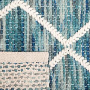 Dywan prostokątny wełniany 140 x 200 cm geometryczny wzór niebieski Belenli Beliani