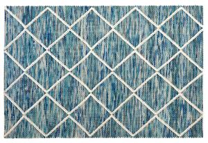 Dywan prostokątny wełniany 140 x 200 cm geometryczny wzór niebieski Belenli Beliani