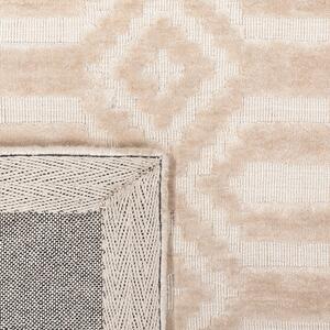 Nowoczesny dywan z wiskozy geometryczny wzór 140 x 200 cm beżowy Adatepe Beliani