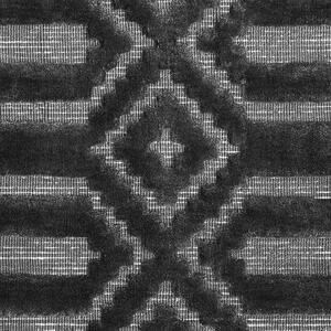 Nowoczesny dywan z wiskozy geometryczny wzór 80 x 150 cm ciemnoszary Adatepe Beliani