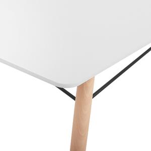 Stół obiadowy prostokątny 140 x 80 cm płyta wiórowa drewniane nóżki biały Biondi Beliani
