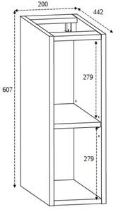 Wąska szafka łazienkowa 20 cm dąb craft złoty F1-K41