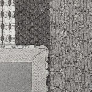 Dywan szary wełniany 80 x 150 w paski prostokątny filcowe podszycie Akkaya Beliani