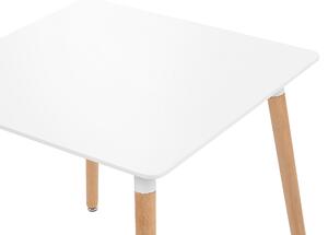 Stół do jadalni biały skandynawski kwadratowy drewniane nogi 80 x 80 cm Busto Beliani