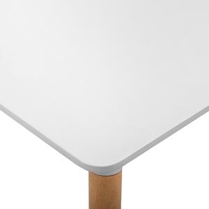 Stół do jadalni biały skandynawski kwadratowy drewniane nogi 80 x 80 cm Busto Beliani