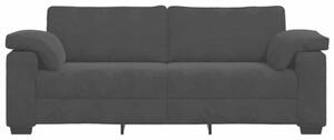 Sofa 3-osobowa, czarny, 220x77x82 cm, tapicerowana aksamitem