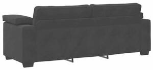 Sofa 3-osobowa, czarny, 220x77x82 cm, tapicerowana aksamitem