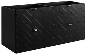 Czarna wisząca szafka łazienkowa pod 2 umywalki 120 cm P7-R06