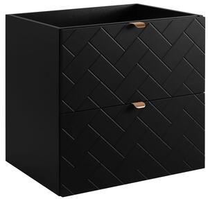 Czarna wisząca szafka pod umywalkę z szufladami 60 cm A7-E65