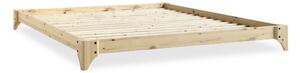 Łóżko 2-osobowe z drewna sosnowego z materacem Karup Design Elan Comfort Mat Natural/Natural, 160x200 cm