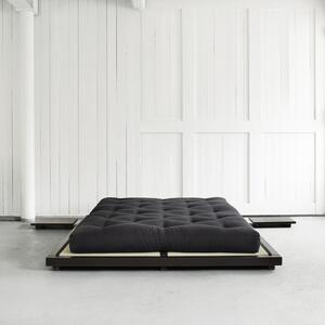 Łóżko dwuosobowe z drewna sosnowego z materacem Karup Design Dock Comfort Mat Black/Black, 160x200 cm