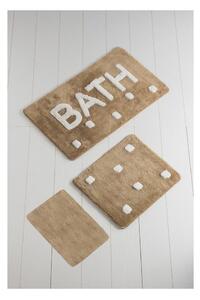 Komplet 3 brązowych dywaników łazienkowych Bath