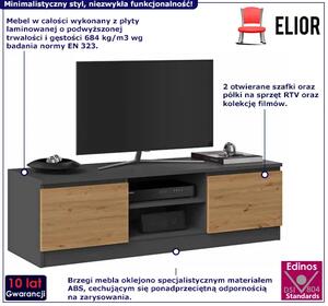 Industrialna szafka RTV antracyt + dąb artisan E7-B51