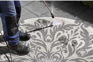 Szaro-kremowy dywan odpowiedni na zewnątrz NORTHRUGS Madrid, ⌀ 200 cm