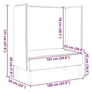 Sofa z wysokim oparciem ciemno szary 109 x 56 x 121 cm tkanina