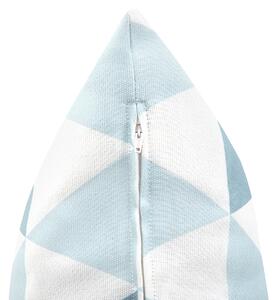 Zestaw 2 poduszek ogrodowych w trójkąty 40 x 70 cm niebiesko-biały Trifos Beliani