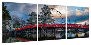 Obraz - Japonia (z zegarem) (90x30 cm)