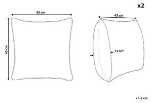 Zestaw 2 poduszek ogrodowych tkanina kwadrat 45 x 45 cm wielokolorowy Nerola Beliani