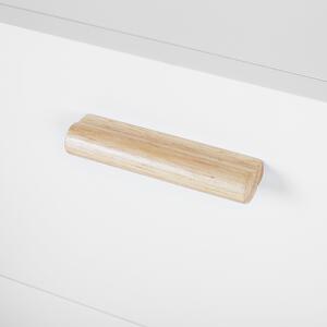 Minimalistyczna komoda szafka RTV z 2 szufladami jasne drewno biała Meet Beliani