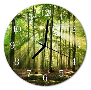 Zegar szklany okrągły Natura leśna