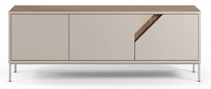 Kremowo-naturalna komoda w dekorze dębu 150x55x35 cm Lilou – Marckeric