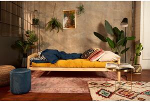 Sofa rozkładana ze sztruksową tapicerką Karup Design Grab Raw/Dark Green