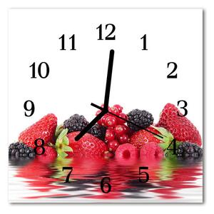 Zegar szklany kwadratowy Owoce