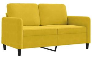 Sofa 2-osobowa, Å¼Ã³Åta, 120 cm, tapicerowana aksamitem