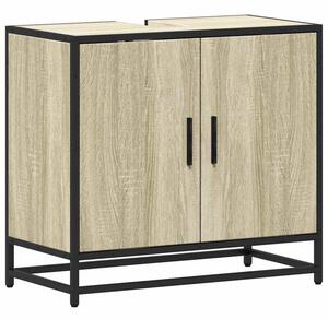 Szafka pod umywalkę łazienkową sonoma oak 65x33x60 cm drewno klejone