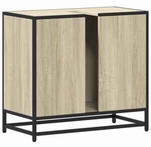 Szafka pod umywalkę łazienkową sonoma oak 65x33x60 cm drewno klejone