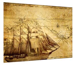 Obraz - Stara mapa (70x50 cm)