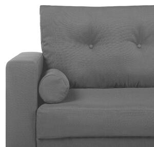 Sofa w stylu retro tapicerowana dwuosobowa pikowana ciemnoszara tkanina Kalmar Beliani