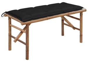 Składana ławka ogrodowa z poduszką, 118 cm, bambusowa