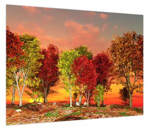 Obraz - Kolorowe drzewa (70x50 cm)