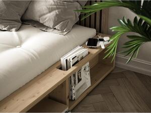 Łóżko dwuosobowe z litego drewna z czarnym futonem Comfort Karup Design Ziggy Ziggy, 140x200 cm