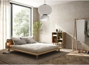 Łóżko dwuosobowe z litego drewna z zagłówkiem, lampkami i materacem Comfort Karup Design Peek, 140x200 cm