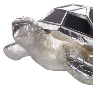 Figurka dekoracyjna ozdoba lustrzany żółw srebrny Tortoise Beliani