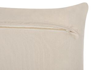 Poduszka ozdobna orientalny wzór postarzana 45 x 45 cm brązowa Mimisal Beliani
