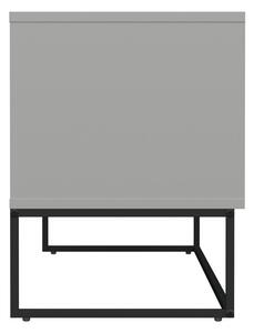 Biała szafka pod TV z metalowymi nogami w czarnym kolorze Tenzo Lipp