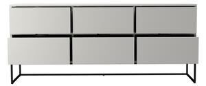 Biała komoda z metalowymi nogami w czarnym kolorze Tenzo Lipp
