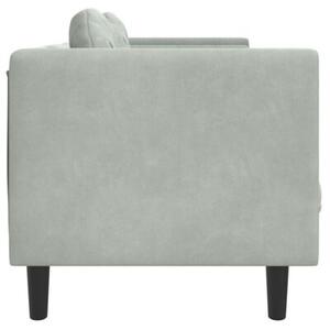 Sofa 3-osobowa z poduszkami, jasnoszara, aksamit