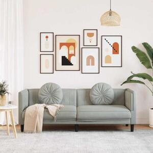 Sofa 3-osobowa z poduszkami, jasnoszara, aksamit