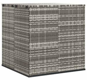 Skrzynia na poduszki ogrodowe, rattan pe, 100x97,5x104cm, szara