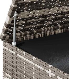 Skrzynia na poduszki ogrodowe, rattan pe, 100x97,5x104cm, szara