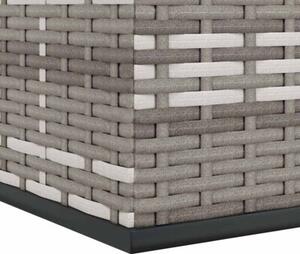 Skrzynia na poduszki ogrodowe, rattan pe, 100x97,5x104cm, szara