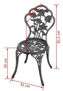 Krzesła bistro, 2 szt., odlewane aluminium, zielone