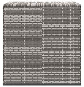 Skrzynia na poduszki ogrodowe, rattan pe, 100x97,5x104cm, szara